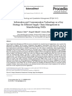 Information and Communication Technology As A Key Strategy For Efficient Supply Chain Management in Manufacturing Smes