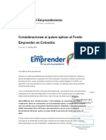 Compañeros Del Emprendimiento: Consideraciones Si Quiere Aplicar Al Fondo Emprender en Colombia