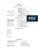 Algebra Basic Rules in Algebra: M N M+N M N M-N M N MN M M M M M M M/N - M M o