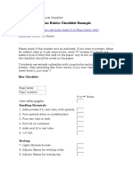 Blue Rubric Checklist Example