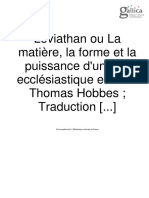 Leviathan Tome I Hobbes Trad FR R Anthony