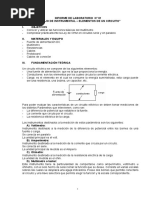 Informe N°1 Manejo Instrumental, Elementos de Un Circuito