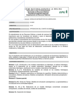 Silabo PDRH Unalm: "Modelos Matemáticos en Hidrología"