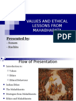 Values and Ethical Lessons From Mahabharata: Presented by