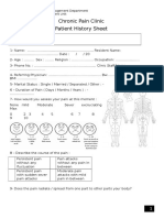 Chronic Pain Clinic Patient History Sheet