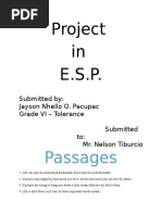 Project in E.S.P.: Passages