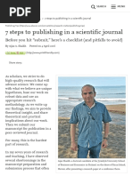 7 Steps To Publishing in A Scientific Journal