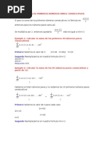 Suma de Los Primeros Numeros Pares Consecutivos