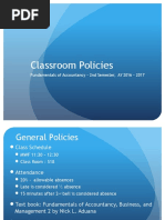 Classroom Policies: Fundamentals of Accountancy - 2nd Semester, AY 2016 - 2017