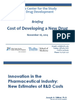 Tufts CSDD Briefing On RD Cost Study - Nov 18, 2014.