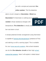 Fire Alarm - Thermistor Circuit Diagram