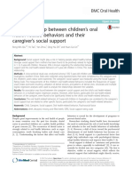 The Relationship Between Children 'S Oral Health-Related Behaviors and Their Caregiver 'S Social Support