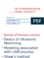 Introduction To Manufacturing Technology - Lecture 3