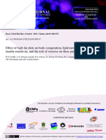 Effect of High-Fat Diets On Body Composition, Lipid Metabolism and Insulin Sensitivity, and The Role of Exercise On These Parameters