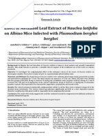 Effect of Methanol Leaf Extract of Nauclea Latifolia On Albino Mice Infected With Plasmodium Berghei