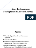 Appraising Performance Strategies and Lessons Learned