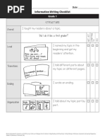 Grade 1 Illustrated Checklist