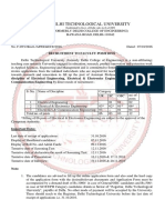 Delhi Technological University: Recruitment To Faculty Positions