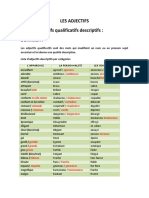 Les Adjectifs Qualificatifs