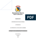 Origenes de La Sociologia en Colombia