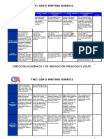 Twe: Cba'S Writing Rubrics: Dirección Académica Y de Innovación Pedagógica (Daip)