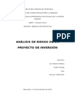 Analisis de Riesgo de Proyectos de Inversion