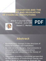 Innovation and Regulations of Financial Institutions