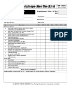 Daily Inspection Checklist For Excavator