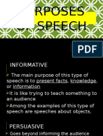 Purposes of Speech