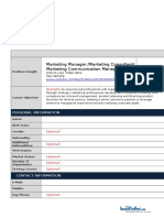 Marketing Manager - CV Resume Template