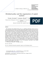 Dividend Policy and The Organization of Capital Markets: Varouj Aivazian, Laurence Booth, Sean Cleary