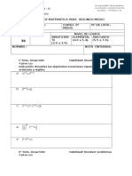 1 Evaluacion de Segundo Medio Ecuaciones Exponenciales y Log