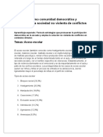 La Escuela Como Comunidad Democrática y Espacio para La Sociedad No Violenta de Conflictos