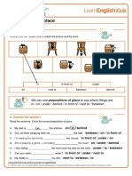 Grammar Games Prepositions of Place Worksheet PDF