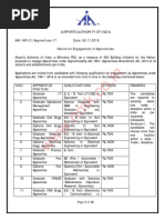 WWW - Nmk.co - In: Airports Authority of India AAI/HR/01/Apprentices-17 Date: 08.11.2016 Notice For Engagement of Apprentices