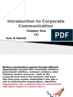 Introduction To Corporate Communication: Chapter One (1) Inas A.Hamid