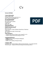 Curriculum Vitae: Sarwan Ali Shekh Contact Information