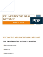 Delivering The Oral Message