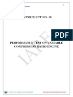 Variable Compression Ratio Experiment