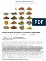 Introducción Al Uso de Las Plantas Occidentales en Medicina China