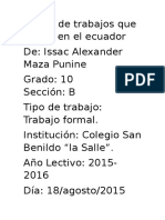 Tipos de Trabajos Que Hay en El Ecuador