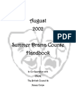 August 2002 Summer Drama Course Handbook: in Co-Operation With Edar The British Council & Peace Corps