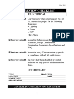 E/E Review Checklist: Electrical