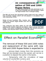 Economic Consequences of Demonetization of 500 and 1000 Rupee Notes