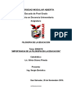 Ensayo Filosofia Educacion