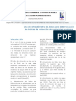 Uso de Refractómetro de Abbe para Determinación de Índices de Refracción de Sustancias Problema