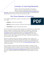 Bloom's Taxonomy of Learning Domains