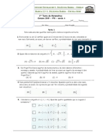 9º Ano 1º Teste de Matemática (A, B) (09-10) Probabilidades, Conjunto IR, Inequações - Prof Teresa Ribeiro