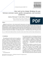 Market-Driven Product and Service Design: Bridging The Gap Between Customer Needs, Quality Management, and Customer Satisfaction