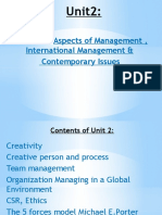 Unit 2 Functional Aspects, International Management & Contemporary Issues